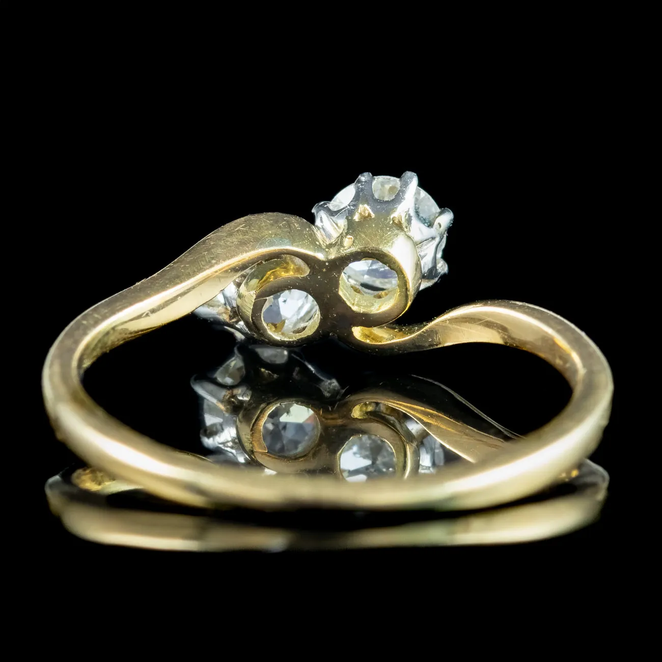 Antique Edwardian Diamond Toi Et Moi Twist Ring 0.50ct Total