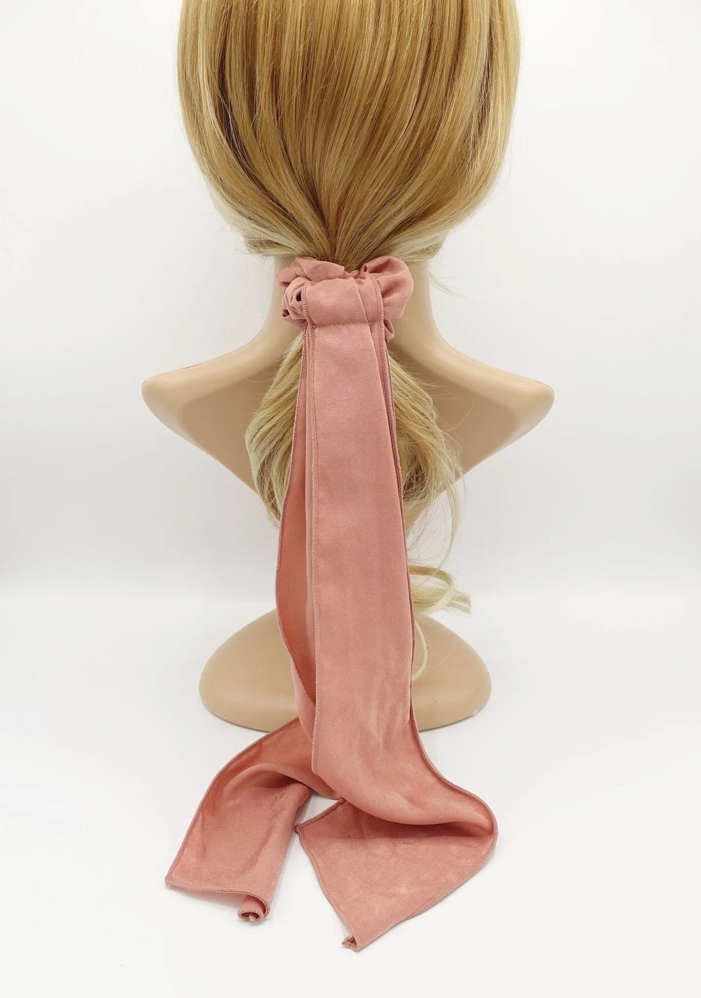 glossy long tail scrunchies bow knot hair elastic stylish ties women hair accessory